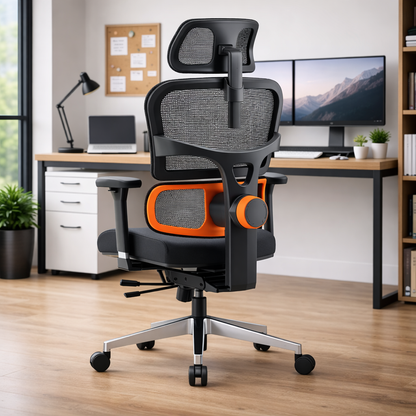 Chaise de bureau ergonomique avec repose-tête et pieds