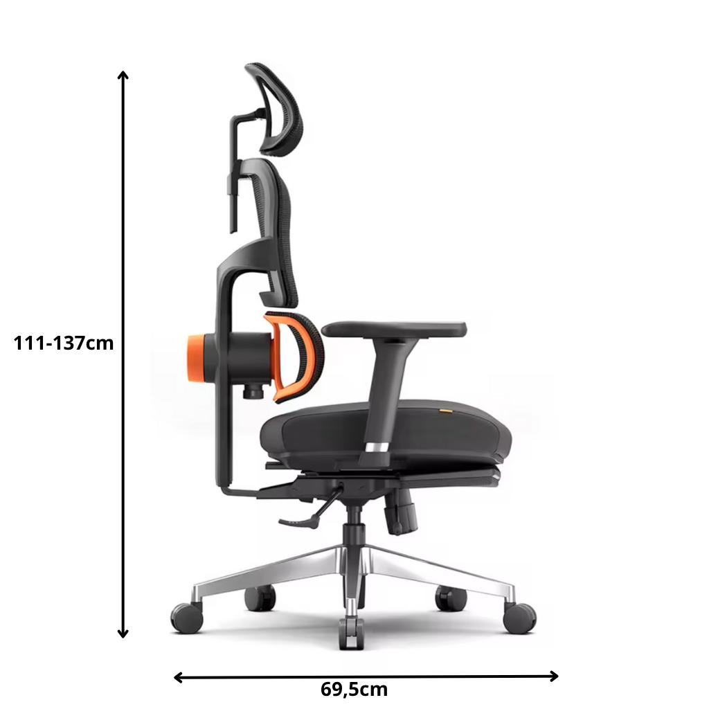 Chaise de bureau ergonomique avec repose-tête et pieds